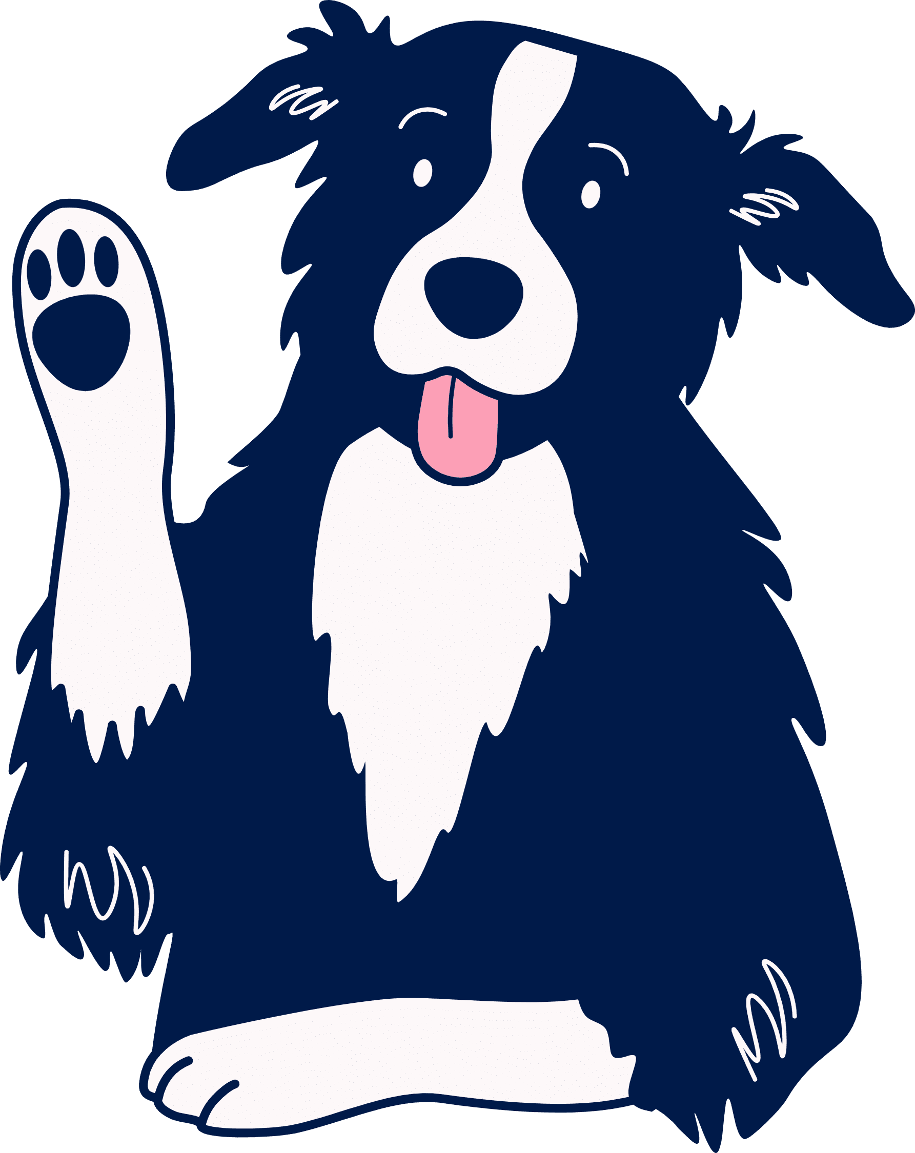 Ash the dog waving