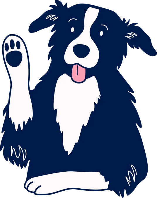 Ash the dog waving
